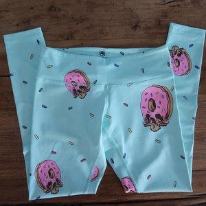 Feed Me Fight Me Donut Skull workout leggings